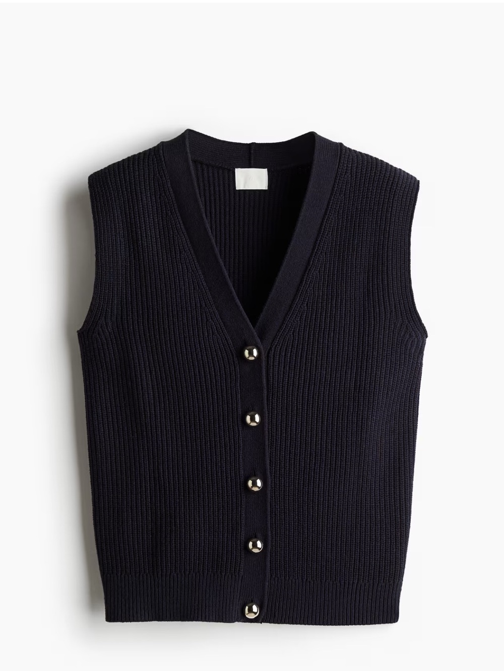 H&M Navy Ribbed Button-Front vest
